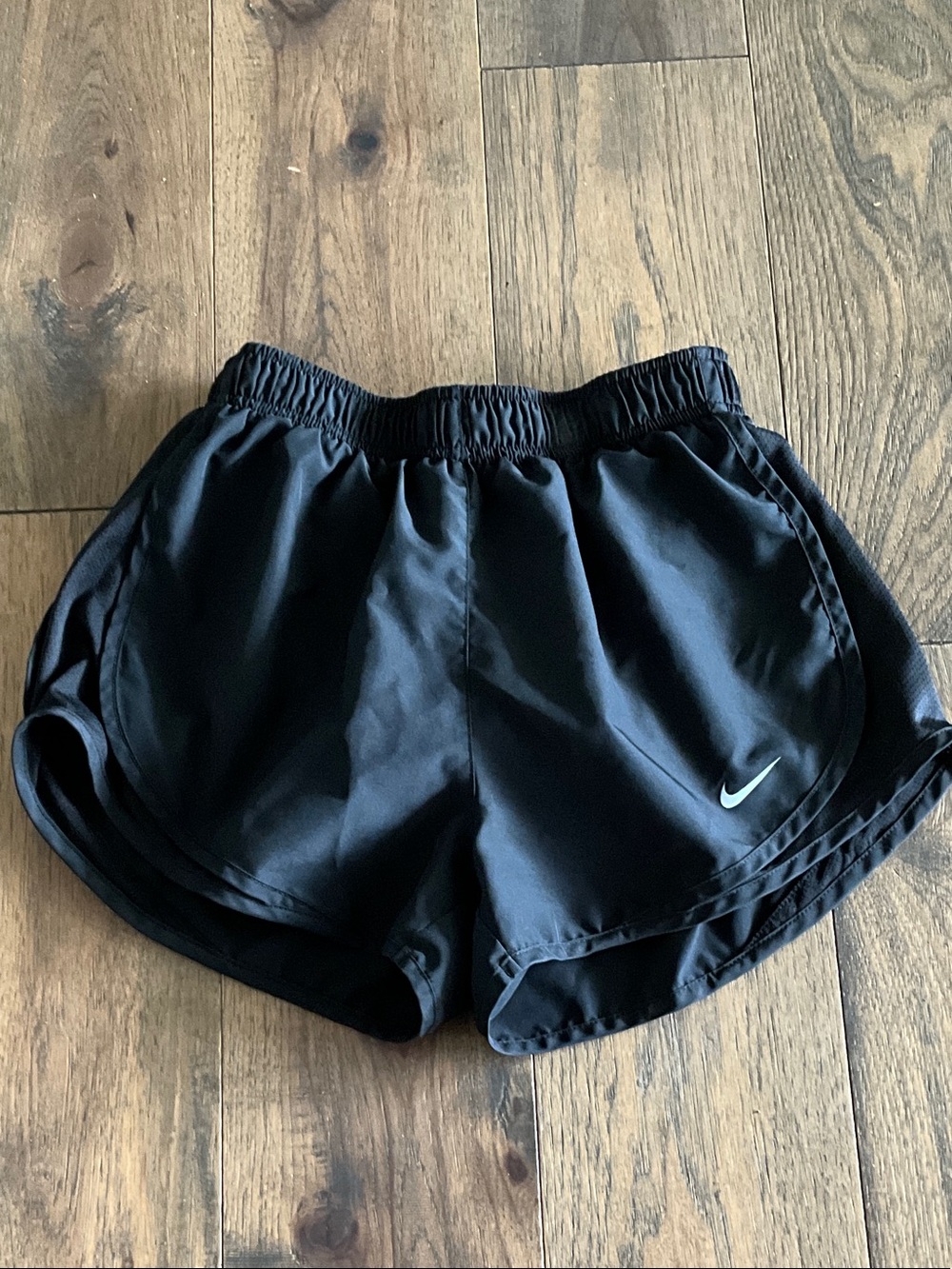 Nike Black Women's Athletic Running Shorts with White Swoosh